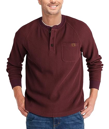 SPEEDRUN Henley Shirt Herren Langarm T-Shirts Männer Freizeithemden für Herren Business Pullover Casual Basic Regular Fit Sommerhemd Einfarbig Herbst