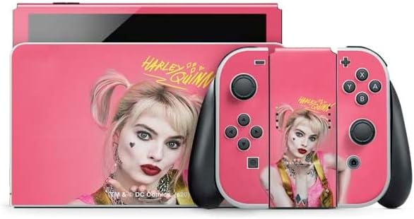 Skinit Decal Gaming Skin Compatible with Nintendo Switch OLED (2021) - Officially Licensed DC Comics Harley Quinn Classic Art Pose Design