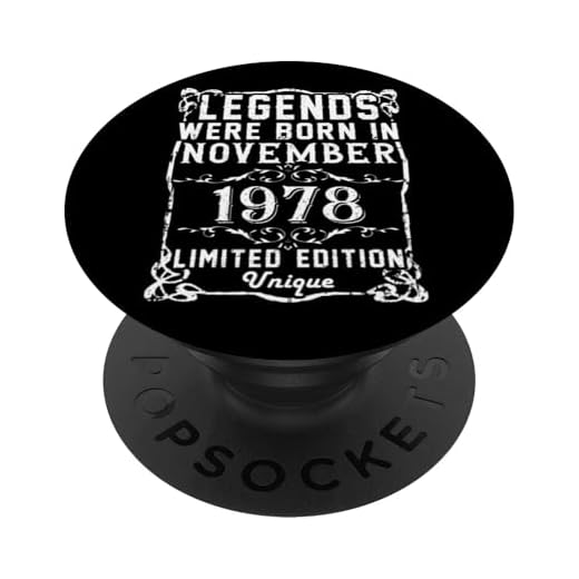 Cumpleaños Noviembre 1978 Edición Limitada Regalo Vintage PopSockets PopGrip Intercambiable