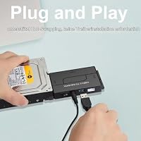 USB 3.0 zu IDE/SATA Festplatten Adapter mit 12V Netzteil, 2,5/3,5 Zoll IDE USB Adapter & Festplatten Adapter USB für HDD SSD CD-ROM DVD, Unterstützt bis 6TB, Kompatibel mit Windows/Mac/Linux – Ansicht 7