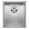 Mizzo Küchenspüle Quadro 34-40 | Küche Edelstahlspüle ab 40er Schrank | Spülbecken Edelstahl Radius 0mm | Flächenbündig, Unterbau oder Einbau | Edelstahl Waschbecken | Satin Edelstahl Spüle