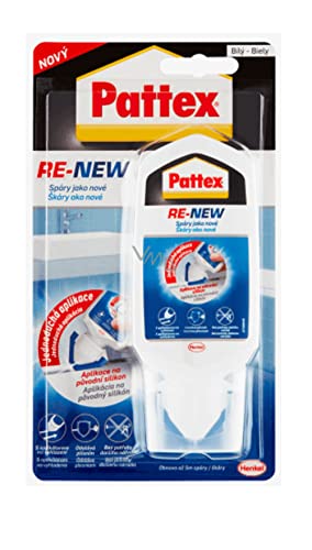 Pattex Perfektes Bad Neue Fuge, Silikon Dichtmasse für neue Fugen, Sanitärsilikon für Küche und Bad, einfache Erneuerung von Fugen in nur einem Schritt zum Schutz vor Schimmel, weiß 1x80ml Cover