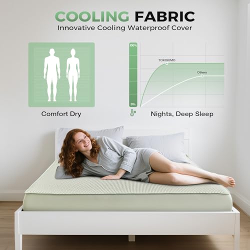 Protège-matelas tissu aéré 3D Tokokimo imperméable, drap-housse extensible et silencieux - 4