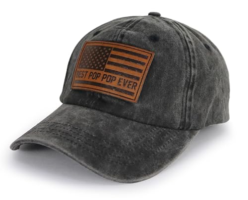 Image of Best Dad Ever American Flag Hat,Adjustable Cotton Embroidered Fathers Day Birthday Gifts for Papa Baseball Cap