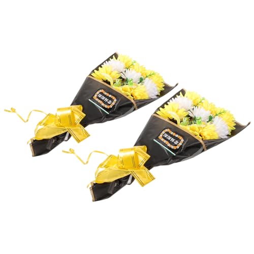 Baluue 2 Pezzi Fiori Artificiali per Cimitero per Tombe Bouquet di Fiori Finti in Plastica e Tessuto di Seta Decorazioni Floreali Resistenti al Sole per Esterni Balconi e