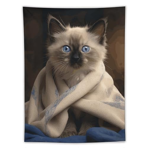 Tapisserie murale chat 150x200 cm GFLFMXZW pour décoration de chambre et salon