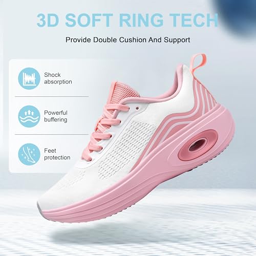 Womens Trainers Lightweight Running Shoes Ladies Mesh Breathable Cushioned Walking Sneakers for Athletic Sports Tennis Jogging Gym Outdoor - Image 3