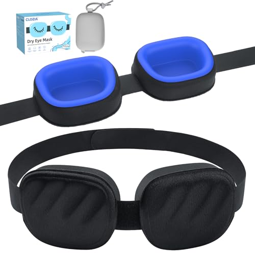 CLOZIA Eye Mask for Dry Eyes Dry Eye Relief Sleep Mask with Moisture Chamber Goggles Blackout Sleep Mask for Men & Women Soft Silicone Eye Mask for Sleeping Travel & Shift Work