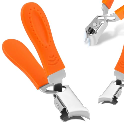 LOPHE Coupe-Ongles,Ciseaux à Ongles Professionnels Orange - Bec Incliné Acier Inoxydable pour Coupe Précise - Ongles Épais Orteils & Ongles Incarnés - Livré avec Poignée Soupl Usage Salon & Maison