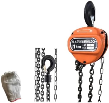 Talha Manual FINYQBET, 1 Tonelada, Elevação 6 metros, Aço, Gancho...