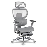 Cadeira de Escritório DT3 ErgoOne em Mesh DT3 Vintex-I™ Contém 19 pontos de ajuste com Modo 90º; Apoio de pé; Apoio de braço 6D; Encosto SpineSync Full™, Apoio lombar Airbag System™. (Grey)