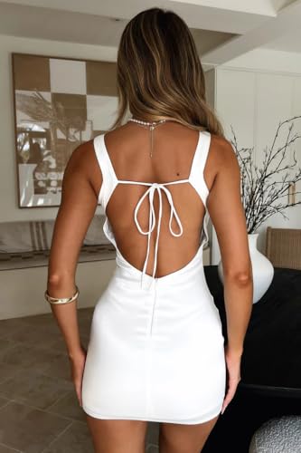 Cudiew Satin Homecoming Dresses for Teens Short Tight Prom Dress Mini Formal Backless Cocktail Party Gowns3