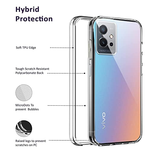 Image of Jkobi Silicone Back Cover Case for Vivo Y75 5G | Y55 5G (Clear Shockproof Case with Camera Protection | Soft and Flexible | Transparent)