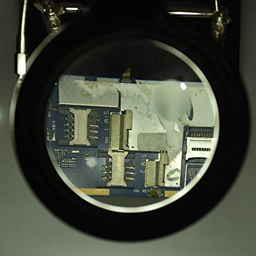 LED Light Helping Hands Magnifier Station - FEITA 2.5X/4X Lighted Heavy Base Magnifying Glass Stand with Auxiliary Clamp Alligator Clips - for Soldering, Assembly, Repair, Workshop, Hobby and Crafts