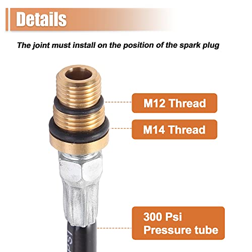 X Autohaux Engine Air Valve Holder Pressure Pipe W/Ball Valve For Ls Engine Valve Spring Compressor Air Holder Stem Seal Removal M14 M12 Thread To 1/4 Npt Cylinder Leakage Test Assistant Set #TOP2