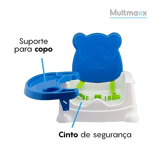Cadeira Booster de Alimentação Refeição Portátil para Bebê Ursinho até 15Kg Multmaxx (Azul)