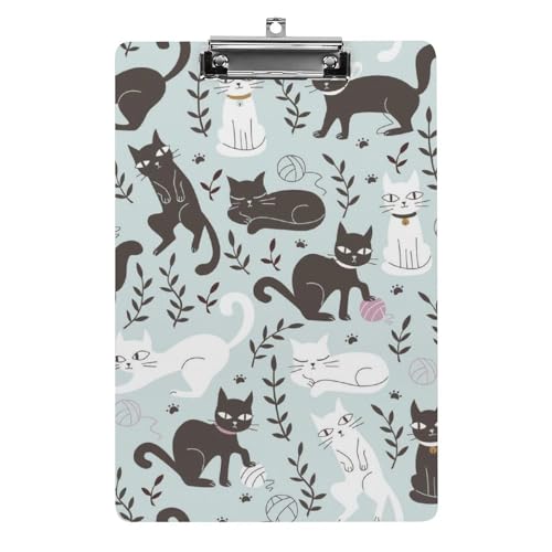 Porte bloc A4 avec pince Chat Noir pour document bureau