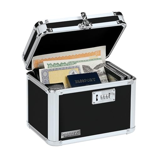 Vaultz Secure Security Lock Boxes - Safe Combination Lock Box, Storage for Documents, Valuables...