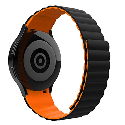 TINICR Armband Kompatibel mit Samsung Galaxy Watch 4 40mm 44mm/Watch 4 Classic 42mm 46mm/Galaxy Watch 5 40mm 44mm/Watch 5 Pro 45mm, Silikon Doppelseitig Magnetschloss Armbänder für Herren Damen Cover