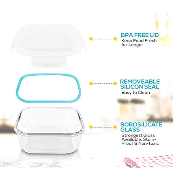 Utopia Kitchen - Fiambreras de cristal (18 unidades, 9 recipientes 9 tapas), tapa transparente, sin BPA, para cocina o restaurante