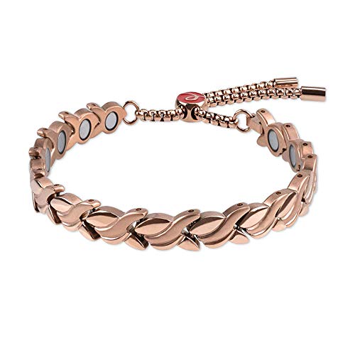 Bracelet pour Femme en Magnétique Titane Bijoux Chaîne Or Rose Cover