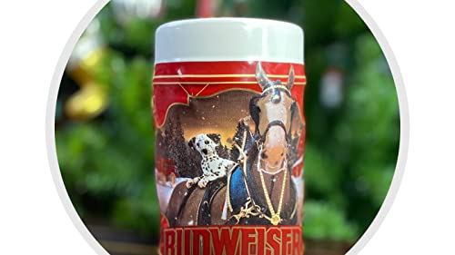 2022 Budweiser Limited Edition Collectors Series #43 Clydesdale Holiday Stein - Ceramic Beer Mug - Christmas Gift For Men, Father, Husband - Collectable Room Decor For Den, Man Cave, Home Bar #TOP1