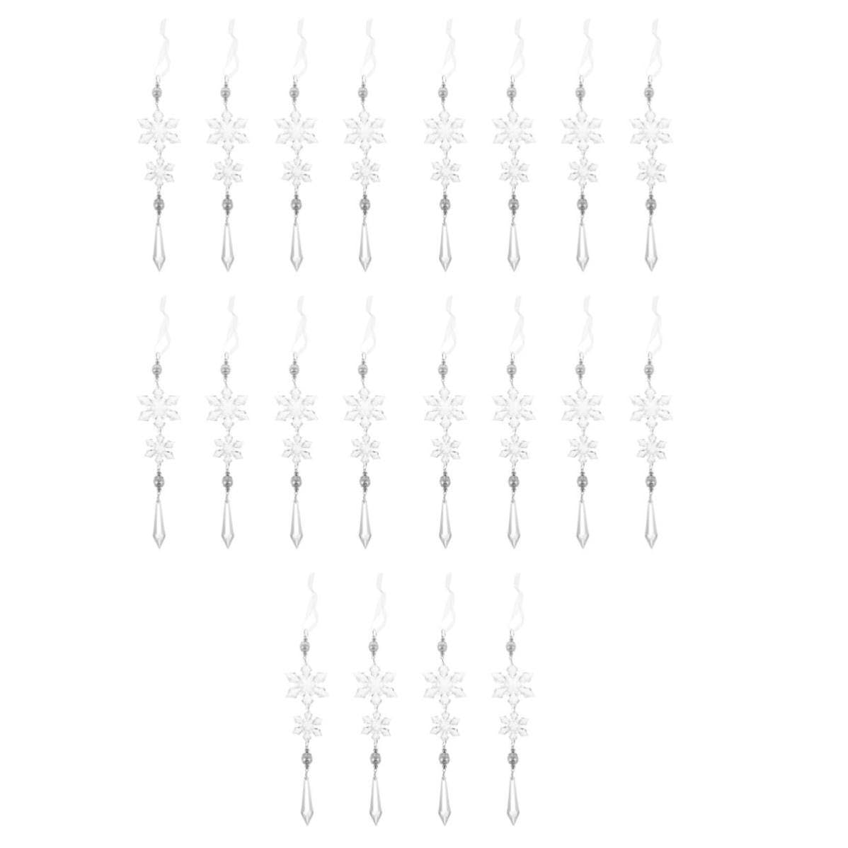 minkissy 20 Pièces Ornements de Noël en Acrylique Transparent, Flocons