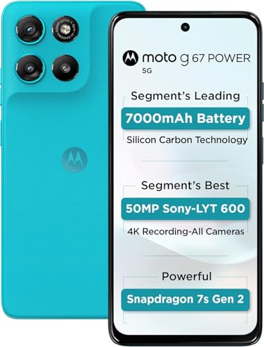 Image of Motorola G67 Power 5G (Blue Curacao, 8GB RAM, 128GB Storage)