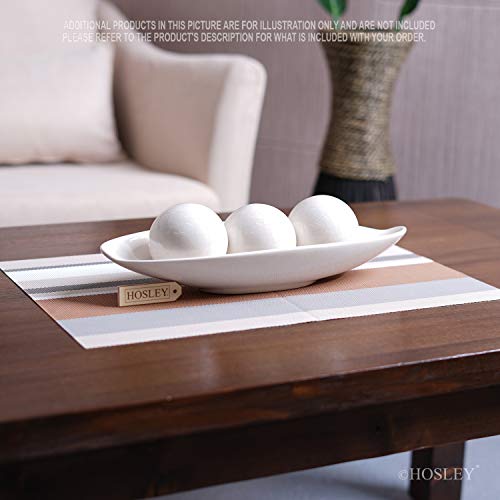 Hosley Decorative Bowl and Orb Set. Ideal GIFT for Weddings Special Occasions and for Decorative Centerpiece in Your Living Dining Room O3 (Crackle Ivory) - Thumbnail 2