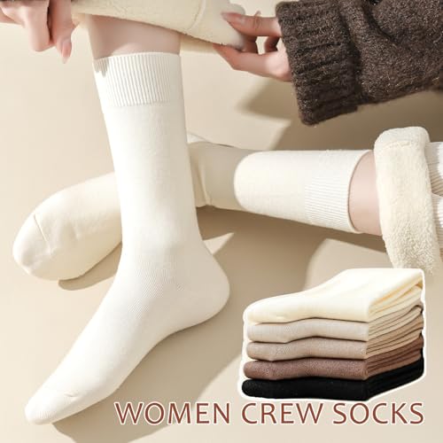 Womens Crew Socks Thick Warm Winter Socks Cozy Comfy Socks Womens Wool Socks Gifts for Women 3 Pack Size 5-94