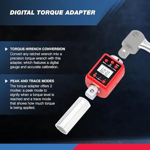 Image of NEIKO 20743A 3 /4-Inch Digital Torque Adapter, 150-750 ft-lb Range, Torque Wrench Converter with Audible Alert, Calibrates Digital and Analog Torque Wrenches