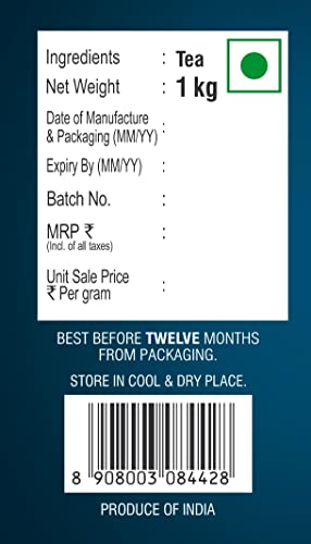 Image of Tulsi Tea Classic CTC Leaf 1kg - Finest Assam Chai Patti | Black Tea | Strong Tea Powder