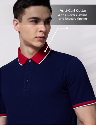Image of Symbol Premium Men's 100% Cotton Solid Polo T-Shirt - Regular Fit | Pique Knit