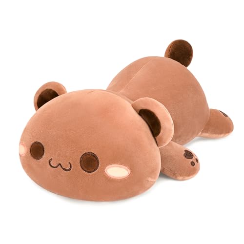 shownicer Ours en peluche, marron, coussin en peluche, cadeau pour enfants, filles, garçons, pour les amateurs de doudous, 30 cm