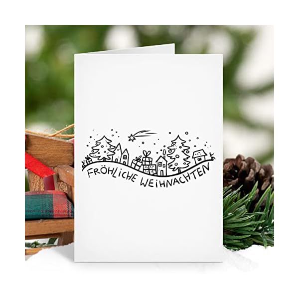 NEWSTAMPS Stempel Fröhliche Weihnachten 04 Motivstempel groß aus Holz & Gummi zum Karten basteln, Holzstempel… – Bild 9