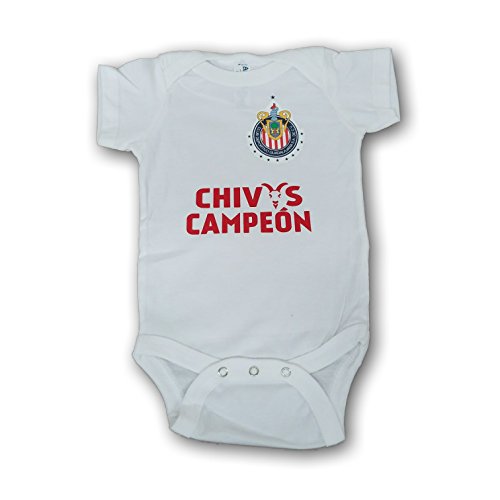 ESF Chivas del Guadalajara Campeon White Baby Bodysuit (6 Months, Chivas 01)