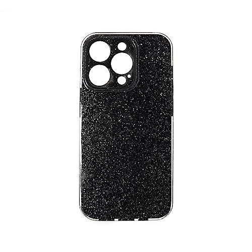 COFI 1453 Scintillant Étui Brillant Paillettes Pare-Chocs Coque Arrière Étuis en Silicone Compatible avec IPHONE 12 Noir