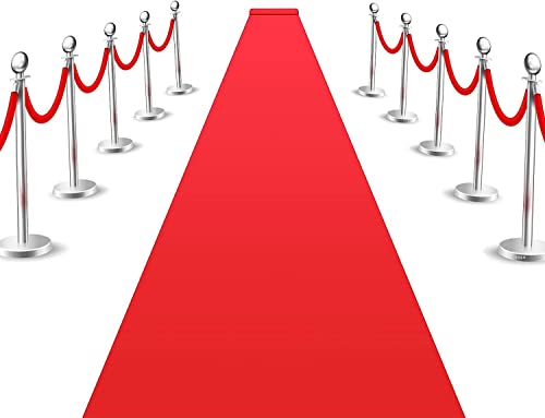 mosegor Roter Teppich 10X1m VIP Läufer 5.5mm Dicke Event Teppich für Hochzeit Weihnachten...
