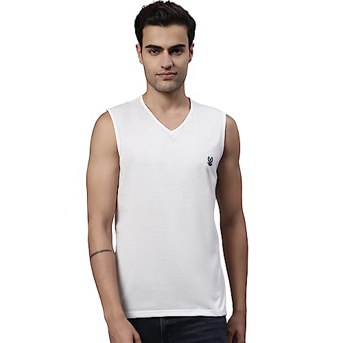 Image of Mack Jonney Regular Fit Cotton Solid Gym Vest for Men-V SL ANTHRA 01-P