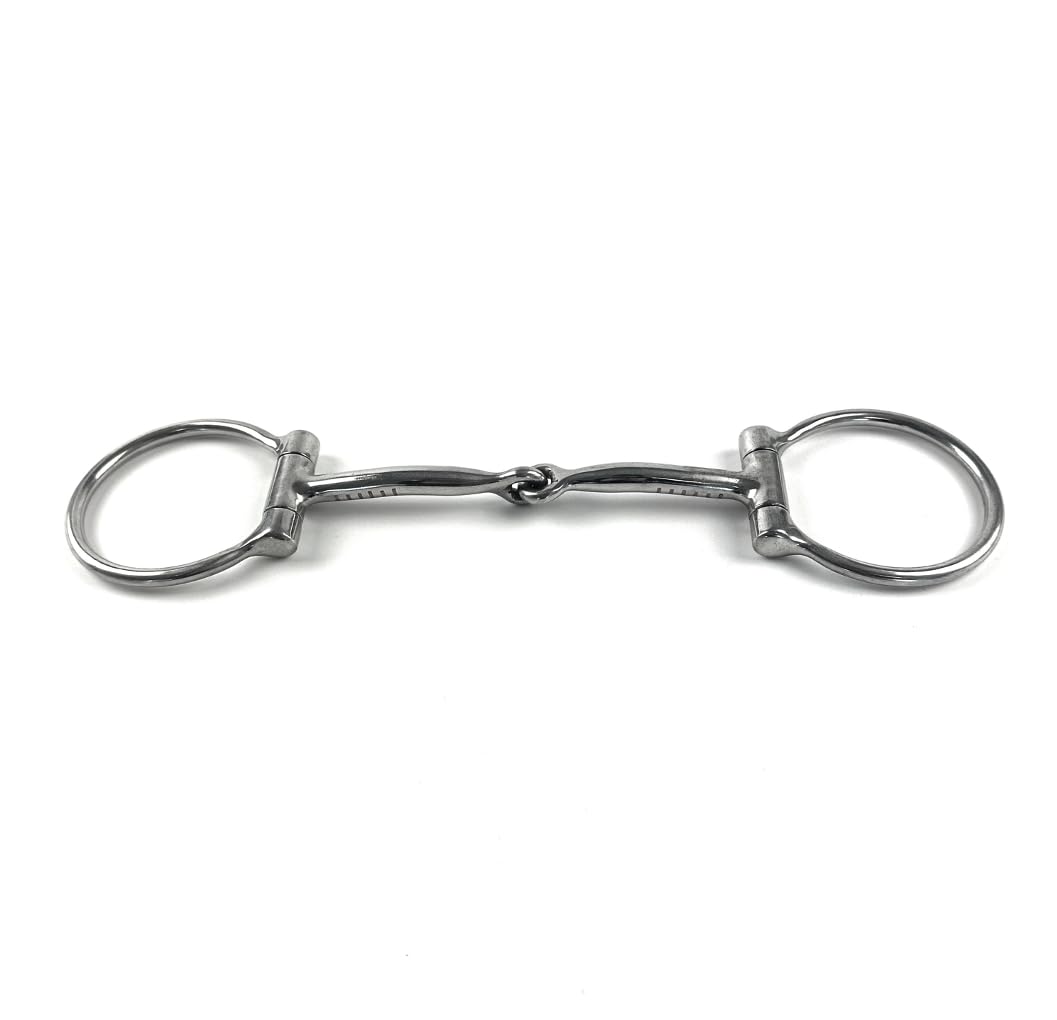 ES0219 JW Gebiss Westerngebiss D-Ring D-Trense Einfach Gebrochen aus Edelstahl Ringdurchmesser 63 mm Gebissstärke 11 mm (14.5 cm)