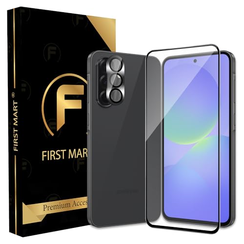 Image of FIRST MART Tempered Glass for Samsung Galaxy A36 5G with Black Camera Ring Guard & Installation Kit | HD Clear Edge-to-Edge Screen Protector, Scratch Resistant, Case-Friendly | Pack of 1