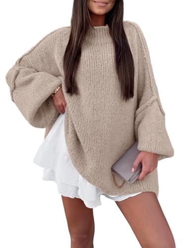 LILLUSORY Womens Oversized Mock Neck Batwing Chunky Fall Sweaters 2026 - image 1