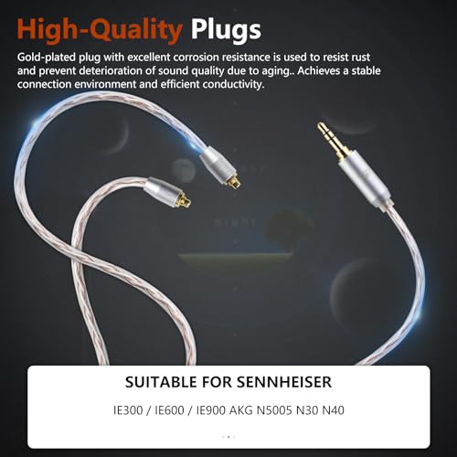 okcsc IE300 to 4.4MM 4 Core Upgraded Replacement Audio Cable Earphones Cable For SENNHEISER IE200/IE300/IE600/IE900 AKG N5005 N30 N40 1.2M/3.9FT - Image 2