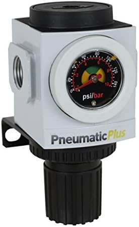 PneumaticPlus PPR3-N02BG High Flow Air Pressure Regulator, 1/4" NPT