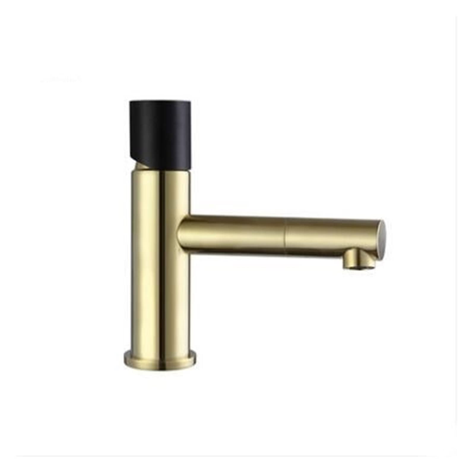 Mitigeur de lavabo 360 en laiton contre les éclaboussures robinet or noir court