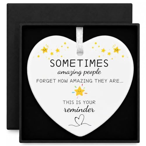 poweybshin Proud Of You Gifts 3 Piece Heart Plaque And Card Set Elegant Drawer Box Present Holding Deep Sentimental Value Inspiring Good Luck Gifts For Women Friends Desk