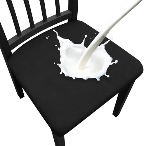 Fafua Waterproof Dining Chair Seat Covers Set of 6, Removable Washable Kitchen Chair Seat Slipcovers, Dining Room Chair Seat Covers for Home, Restaurant, Banquet