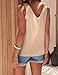 Ekouaer Womens Silk Satin Tank Tops V Neck Casual Cami Sleeveless Camisole Blouses Summer Basic Tank Shirt Light Brown, Small