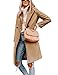 Tanming Women's Notch Lapel Double Breasted Wool Blend Mid Long Pea Trench Coat (Khaki-L)