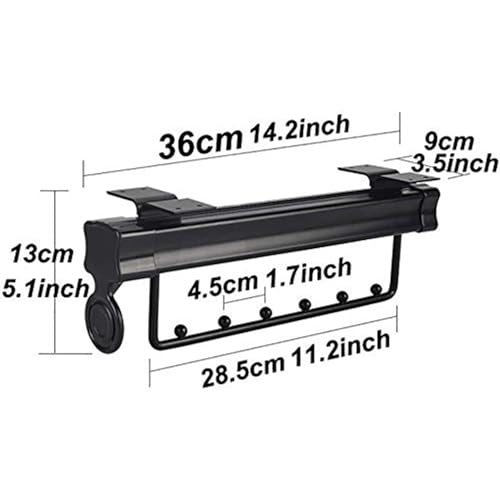 Rail à vêtements extensible robuste de 36 cm support coulissant de placard - 4